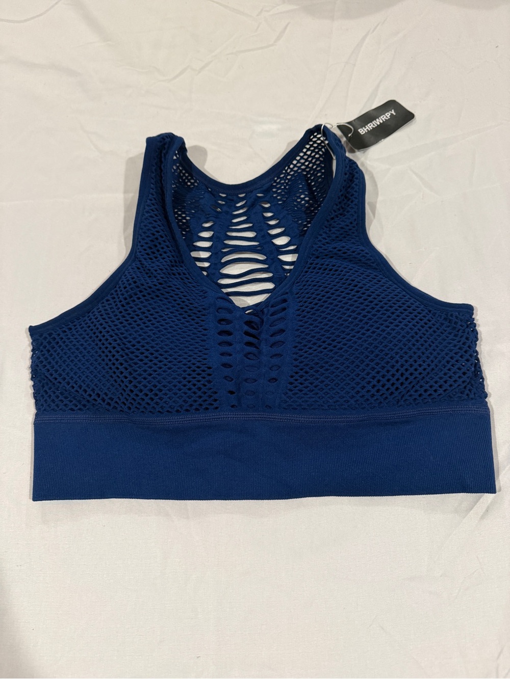 Deep Blue Mesh Racerback Sports Bra